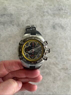 Pulsar Black and Yellow Sport Chronograph Watch